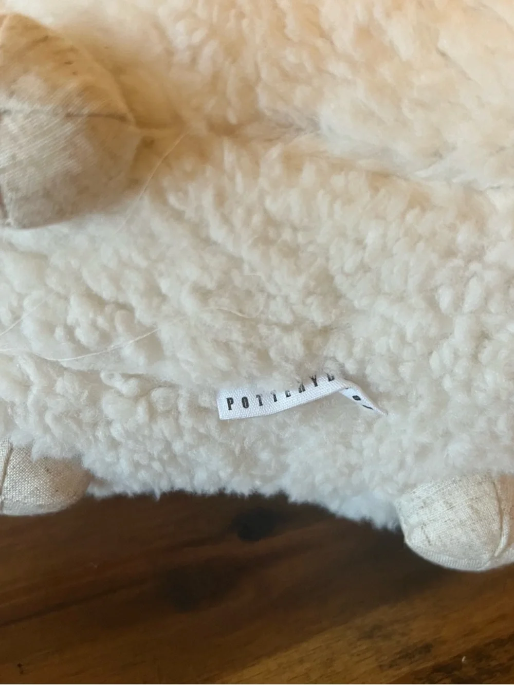 Pottery Barn Cream Plush Sherpa Sheep Pillow
